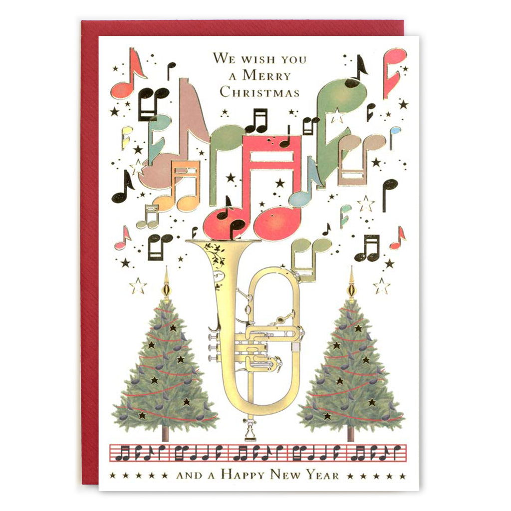 クリスマスカード 洋風 ライト付き立体ミュージックカード X158-24