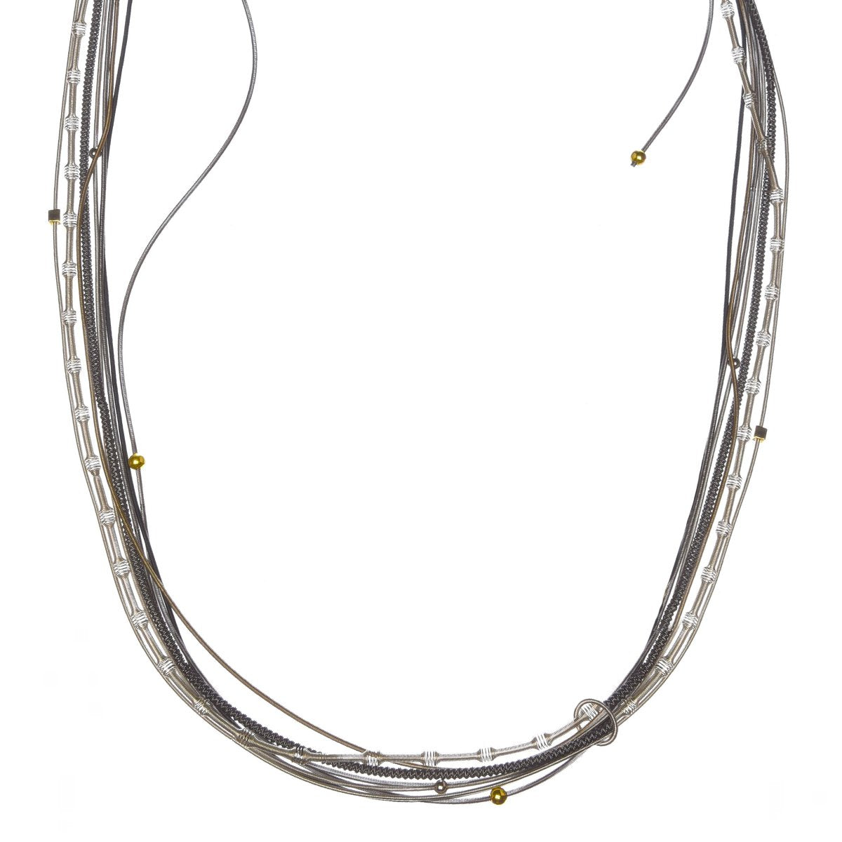 Golden Piano Wire Necklace with Black Beads – Ravinia Festival Shop